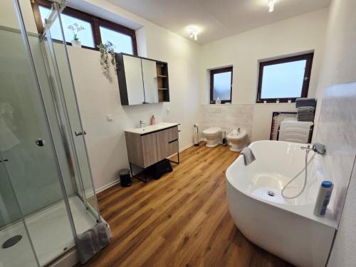 Душ, Ferienwohnung Krone - nähe Europa-Park, Rulantica, Triberg (Ferienwohnung Krone - nahe Europa-Park, Rulantica, Triberg) in Lahr/Schwarzwald