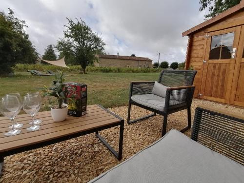 Cabane Taillis - Glamping on a Vineyard - Wooden Cabin in บล็องแซ