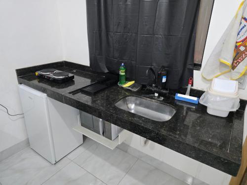 Kitchen, Flat completo 16 minutos do Aparecida Shopping e Buriti in Aparecida de Goiânia