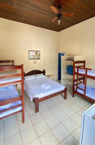 1 double bed, 4 bunk beds