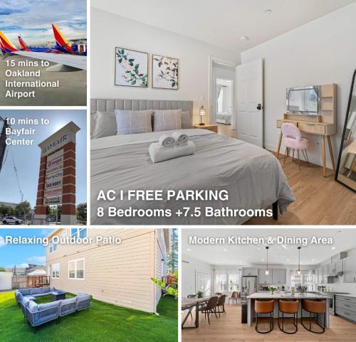 Massive 8BR Home in Hayward with AC Free Parking