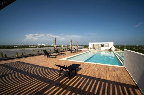 H living modernos con gym & albercas, Cancún