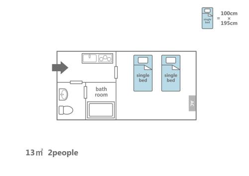 IYASHI KIYOMIZU GOJO -Twin Room- Boutique Hotel 癒し 清水五条 ツインルーム
