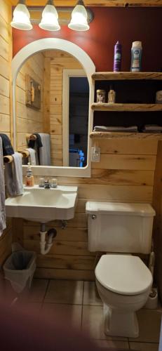 Suite with a King Bed and Full Kitchen at the Cedaredge Lodge in Cedaredge