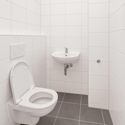 Bett im Durchgangszimmer in Essen, Deutschland