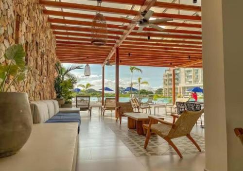 Bar/lounge, Apartamento 4g Baia Kristal Cartagena in Punta de Canoa