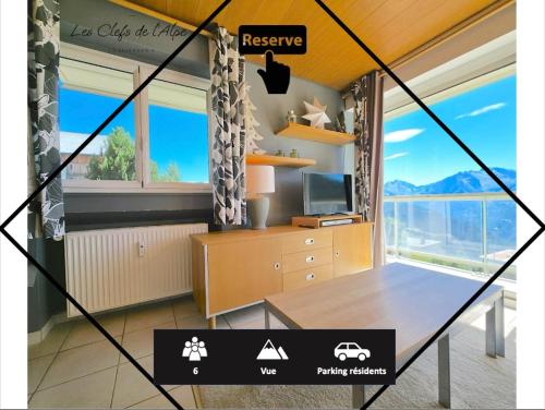 Spacieux F3 - Jolie vue sur les montagnes - Location saisonnière - Huez