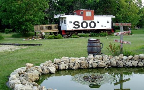 . Authentic Caboose Rental near the Little La Crosse River in Sparta, Wisconsin