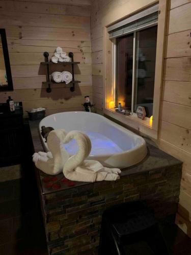 Fantastic Secluded Cabin with Fire Pit and Hot-tub in Campbellsville, Kentucky in 坎貝爾斯威爾