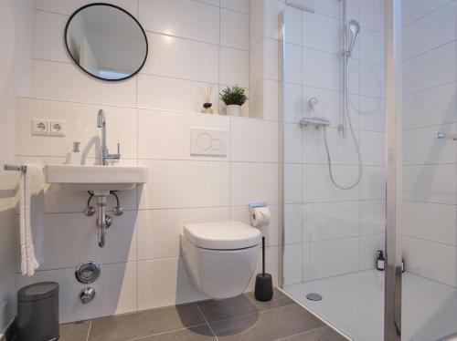 Fürdőszoba, Exklusive Panorama-Ferienwohnung für bis zu 6 Personen in Bad Aibling (Exklusive Panorama-Ferienwohnung fur bis zu 6 Personen in Bad Aibling) in Bad Aibling