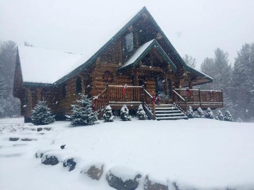Secluded Log Cabin Nestled in the Woods in Athol, New York, Athol