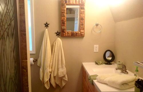 Casa de banho, Simple and Cozy Cabin Rental on Private Ranch Retreat near Austin, Texas in Waelder