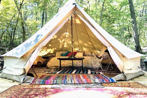 . Beautiful Bell Tent Rental near Kansas City for Glamping in Missouri
