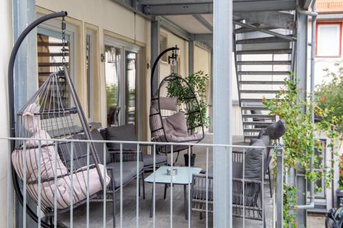 Erkély/terasz, Holiday&Stay Apartment Big Blue Beamer 10 Personen in Blaubeuren