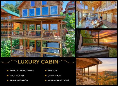 WOW, that View! NEW Luxury Cabin - Hot Tub - Pool Access - Game Room, Sevierville