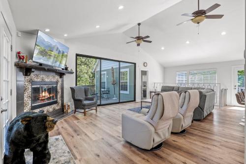 Forest Retreat with Decks, Game Room & Walk to Lake