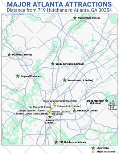 애틀랜타 (GA) Spacious 3-Bedroom House in Atl 4성급 싱글룸 스위트룸