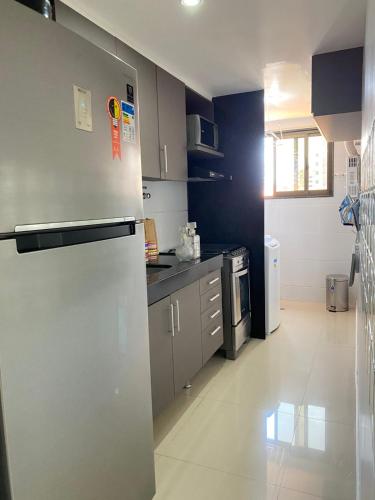 廚房, Flat Costa Nova VIP - em Ponta Verde - Apartamento 202 - 1 Quarto - Proximo a Praia in 龐塔維爾德