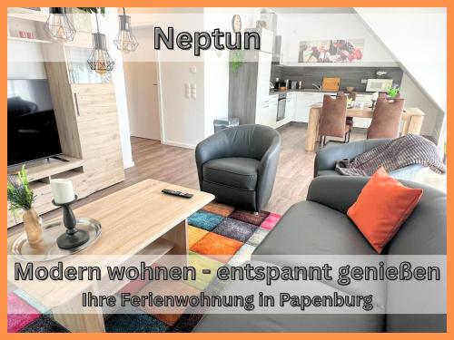 NEU - NEU - NEU - Neptun Papenburg Balkon Einbauküche Neubau 74 qm Free WiFi 2 Schlafzimmer bis 4 Personen, Papenburg