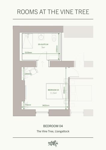Stāva plāns, Rooms at The Vine Tree in Llangattock