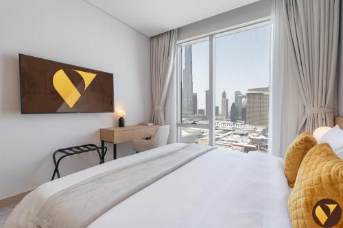 Vogue Downtown Stylish two Bedroom Apartment with Full Burj Khalifa View from Balcony and full amenities - Steps away From Dubai Mall and Burj Khalifa, Dubái (foto 7)