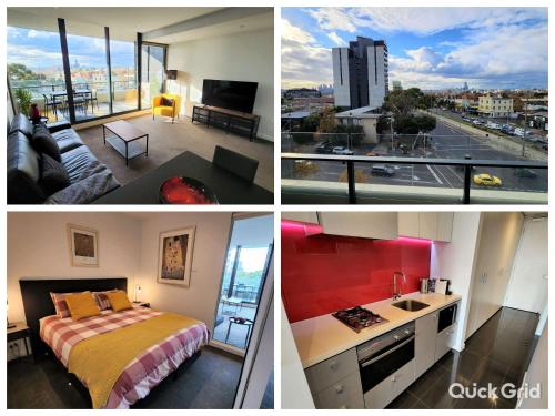 St Kilda vibes - City views, airy 1 bed sleeps 2-4, Melbourne