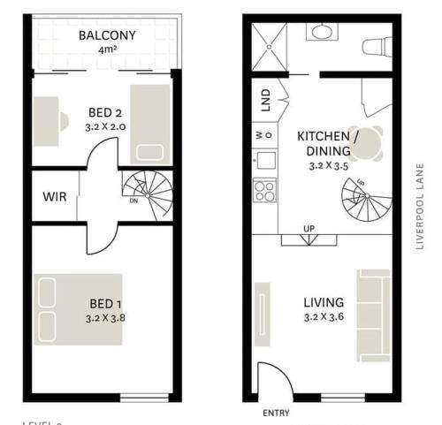 Sleek Darlinghurst 2 bed house in 