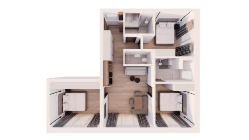3 bedrooms, 4 beds