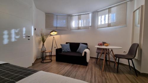 Cozy Curved-Wall Studio