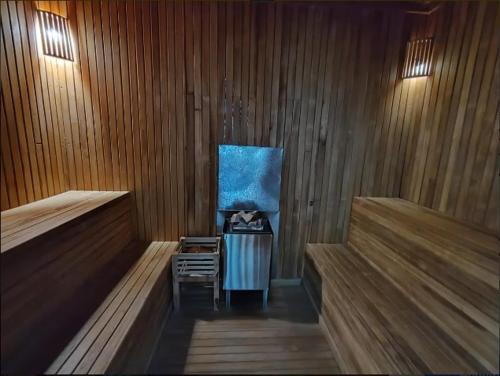 Sauna, Departamento 2 ambientes Complejo Amarras Pinamar con pileta y servicios in Pinamar