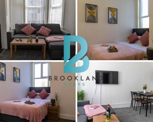 Blackpool 1BR Flat by Brookland Stays Serviced Accommodation with Free Wi-Fi