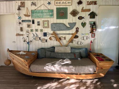 Tiny house between forest and sea