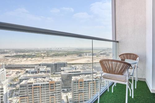 Balcony/terrace, STAY BY LATINEM Luxury 1BR Holiday Home W 2809 Near Burj Khalifa in Nad Al Sheba