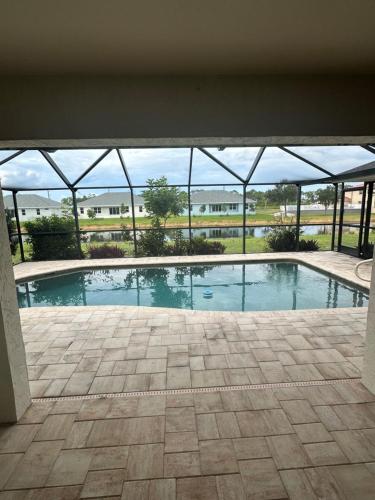 Heated pool with canal views