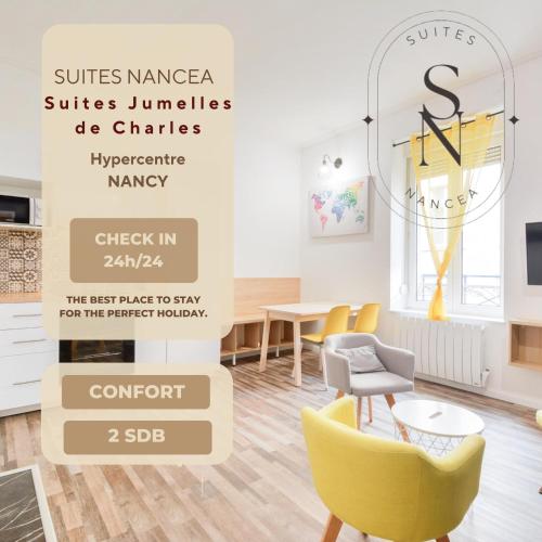 Les Suites de Charles Nancy Centre - 4 Pers 2 SDB Check-in 24h24 - Location saisonnière - Nancy