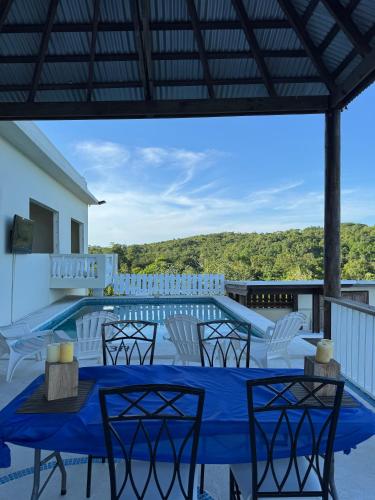 สระว่ายน้ำ, Breezy Castle Villa with private pool overlooking the Sea and Blue Mountains in พอร์ต มาเรีย