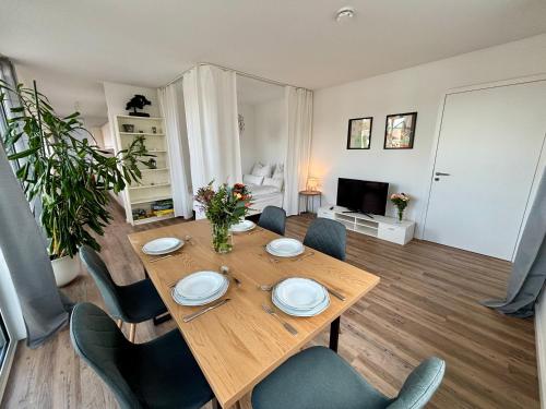 Neu in Dresden Stilvolles Apartment mit Balkon, Küche & Parkplatz, Drážďany (fotografie 6)