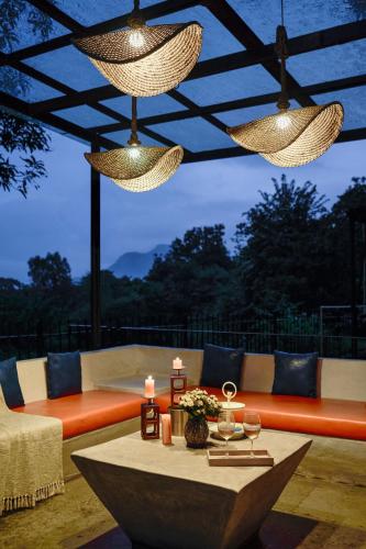 View, SaffronStays Ira - 3BR vegetarian pet-friendly villa with pool, gazebo & terrace glasshouse in Karja in Shedung