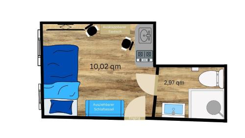 ModernesMiniZimmer-Stadtnah-SelfCheckIn-Parkplatz, Norimberk (fotografie 3)