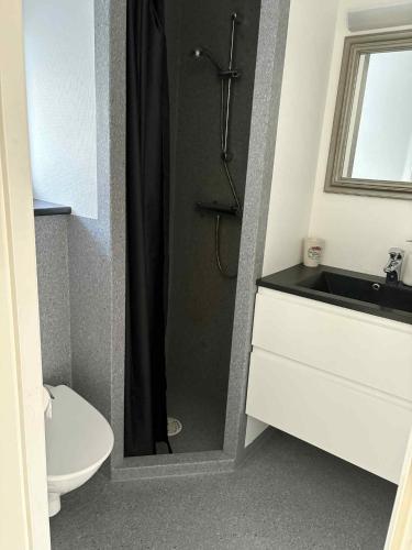 חדר אמבטיה, Midbrekkan apartment in Trongisvágur