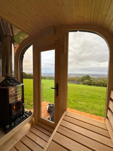 Valley view cabin in the woods on a farm in Ballinasloe