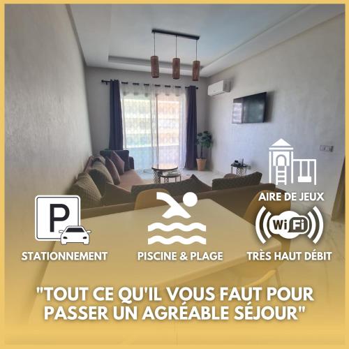 Appartement neuf avec Plage, Piscine, Wifi à Zenata-Eco-City, Casablanca