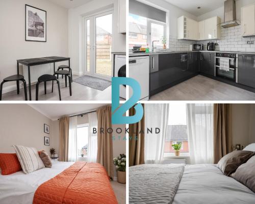 Three Bedroom House by Brookland Stays Serviced Accommodation Short Lets Manchester with Free WiFi, Mánchester