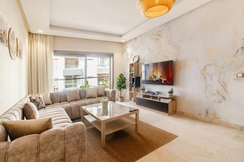 Walkable, Beach in 2, Terrace, DW, AC, PS4, WiFi in Mohammedia
