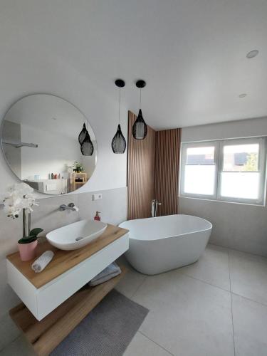 Bathroom, Ferienwohnung Senfnest in Ober-Ramstadt