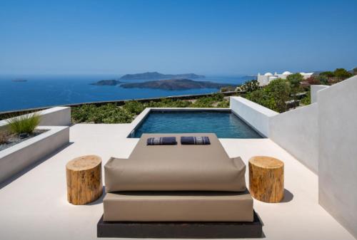 Erkély/terasz, Santo Blue Santorini Caldera View Luxury Houses in Megalochori