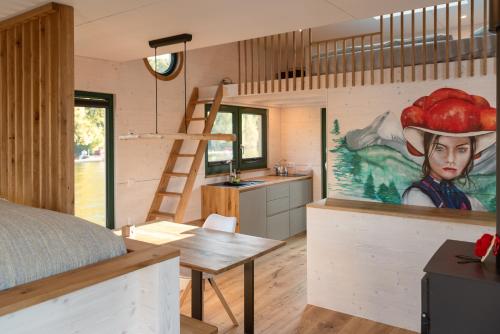 Uriges Tiny Hausboot mit Kamin im Winter auf der Dove Elbe, Hamburgo (foto 7)