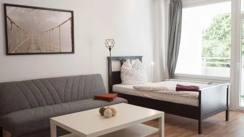 Work and Stay Apartment Balcony in Düsseldorf, Deutschland
