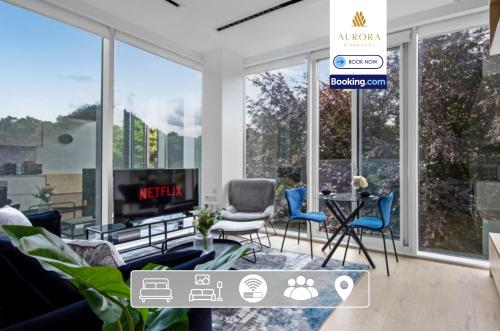 Stylish 2BDR Apartment With Cinema, Gym and Free Parking By Aurora WorkNest Short Lets & Serviced Accommodation London