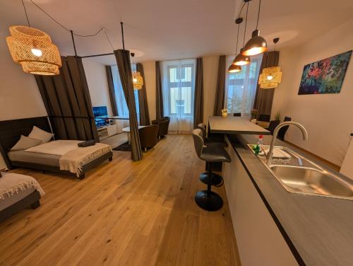 Kitchen, Flataid Apartment Obere Bahnstraße - Grazer Messe in Jakomini